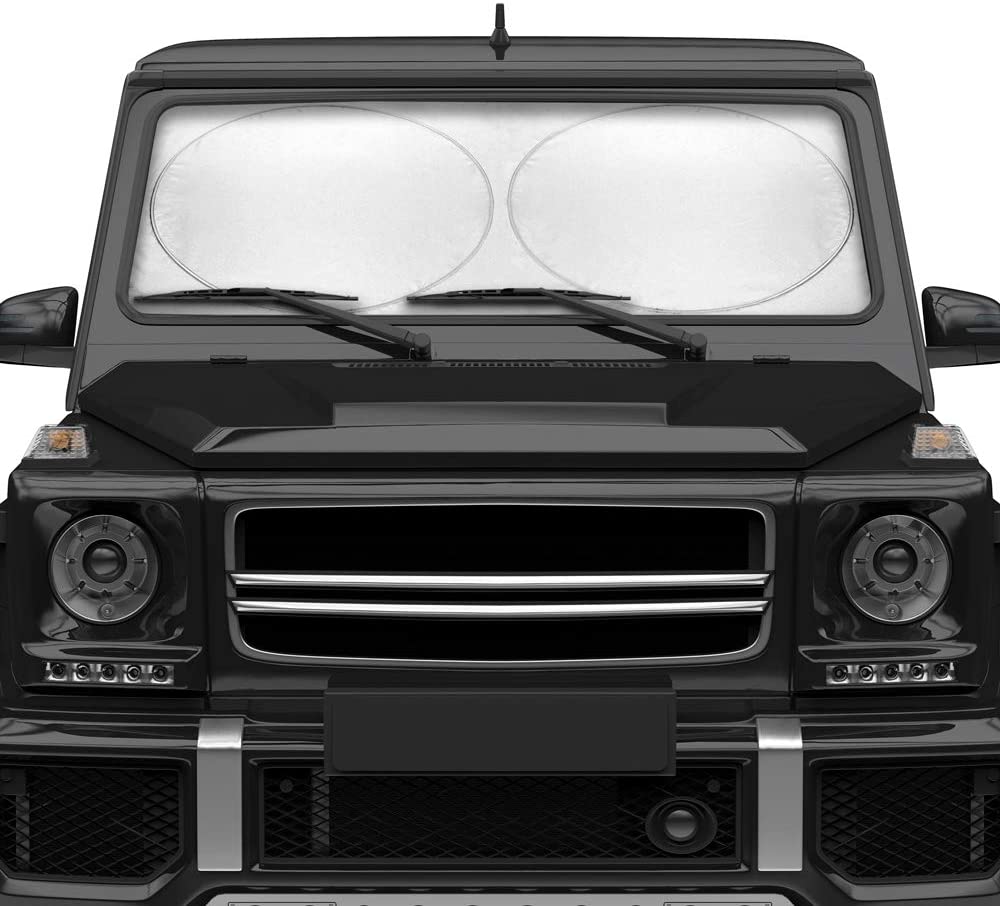 Jumbo Pro Foldable Pop Up Auto Windshield Sunshade - Keeps Your Car SUV Truck Interior Cool - UV Block, 64 x 34 Inches