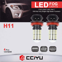 cciyu White 6000k H11 H8 H16 LED Bulbs 144SMD LED Bulbs with Projector Replacement for Fog Light,4Pack