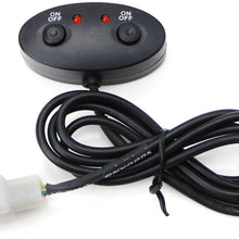 iJDMTOY (1) Oval Shape 12V Push Button Dual Switch With Red LED Indicator Lights For Fog Lights, DRL, LED Light Bar etc.