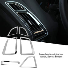 KIMISS 6pcs Stainless Steel Car Dashboard Side Air Conditioning Outlet Trim Cover for Ford Focus 15-18