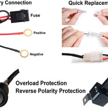 AutoSonic LED Wiring Harness Heavy Duty gauge wire kit for LED Light Bar Work Light, 12V 40A Relay, Fuse and On-off switch button included