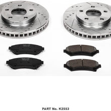 Power Stop K2553 Front Brake Kit with Drilled/Slotted Brake Rotors and Z23 Evolution Ceramic Brake Pads