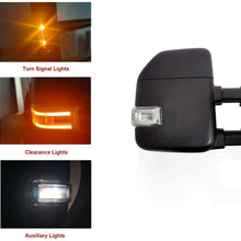 AERDM New Towing Mirror Black Housing with Temperature sensor Fit 1999-2016 Ford Super Duty F-250 F-350 F-450 F-550 with Turn Signal and Auxiliary Lamp