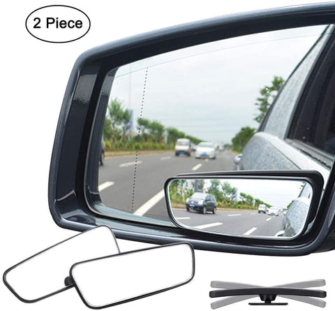 Ampper Rectangle Blind Spot Mirror, 360 Degree HD Glass and ABS Housing Convex Wide Angle Rearview Mirror for Universal Car Fit (Pack of 2)