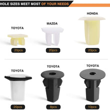 GOOACC 166 Pcs Car Retainer Clips &Screw Grommets - 12 Most Popular Sizes & Applications for GM, Toyota, Honda, Nissan, Mazda - Bonus Fastener Remover