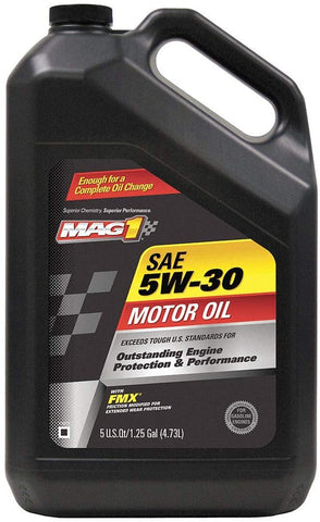 Synthetic Blend Engine Oil, 5 qt. Bottle, SAE Grade: 5W-30, Amber- Pack of 5