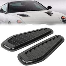 Air Flow Intake Cover, 2pcs Carbon Fiber Style Car Air Flow Intake Decorative Scoop Bonnet Vent Hood Cover Universal Air Flow Vent Protection Cover
