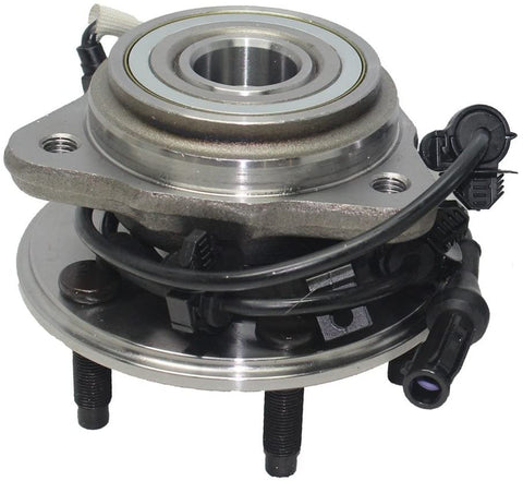 Detroit Axle - 4x4 5-Lug Front Wheel Hub and Bearing Assembly w/Round ABS Wire Replacement for Ford Explorer Mercury Mountaineer Ranger B4000