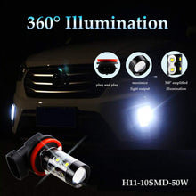 Dantoo 2 x Extremely Bright H11 H8 H16 LED Fog Light Bulbs 6000K 10 SMD LED Bulbs Fog Light Lamp Replacement for DRL or Fog Lights, Xenon White