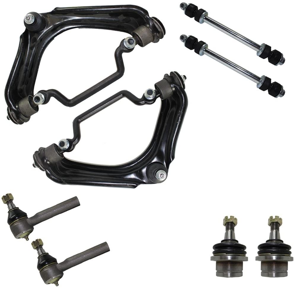 Detroit Axle - New 8-Piece Front Suspension Kit - 2 Upper Control Arms w/Ball Joints, 2 Lower Ball Joints, 2 Front Sway Bar End Links, and 2 Outer Tie Rod Ends- fits 4-Door Models ONLY