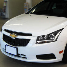 For 11-15 Chevy Cruze Pair Black Housing 3D LED DRL+Halo Ring Projector Front Driving Headlight/Lamps
