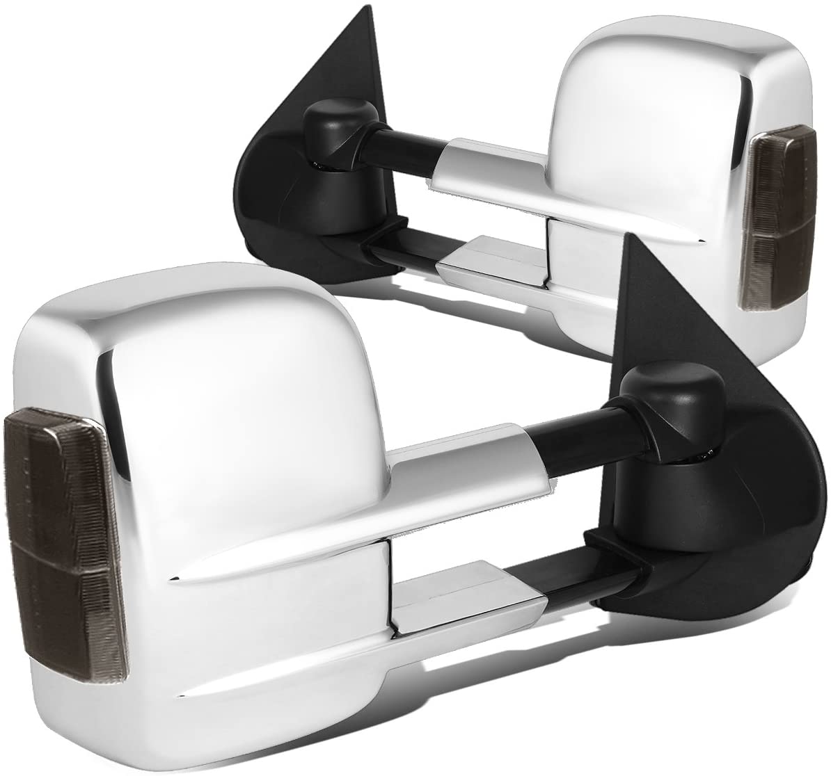 DNA Motoring TWM-020-T999-CH-SM Chrome Powered Tow Mirror+Heat+LED Smoked [For 14-17 Silverado/Sierra]