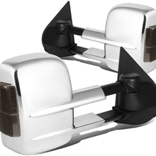 DNA Motoring TWM-020-T999-CH-SM Chrome Powered Tow Mirror+Heat+LED Smoked [For 14-17 Silverado/Sierra]