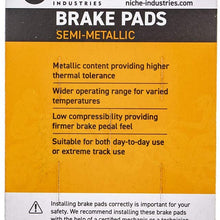 NICHE Brake Pad Set For Harley-Davidson Street Glide Dyna Road King Softail 44082-00E Front Rear Semi-Metallic 3 Pack