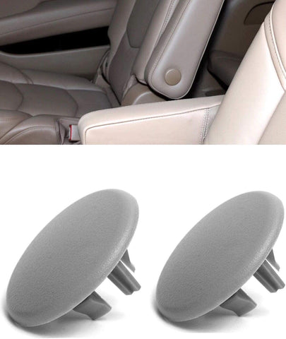 Kerman 2pcs Armrest Cover Cap for 07-19 Chevy Tahoe Suburban Yukon Cadillac Escalade Seat Parts Replacement OEM GM 15279690 Rear Bucket Seats Arm Rest Handle Trim Bolt Vehicle Accessories (Gray)