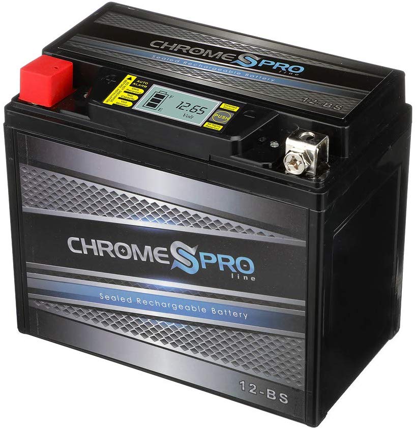 Replacement YTX12-BS iGel Battery- Factory Sealed AGM Battery- Rechargeable Motorcycle Battery- Chrome Pro Battery