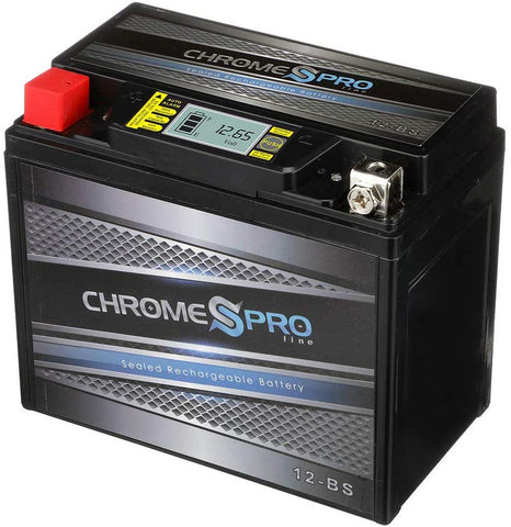 Replacement YTX12-BS iGel Battery- Factory Sealed AGM Battery- Rechargeable Motorcycle Battery- Chrome Pro Battery