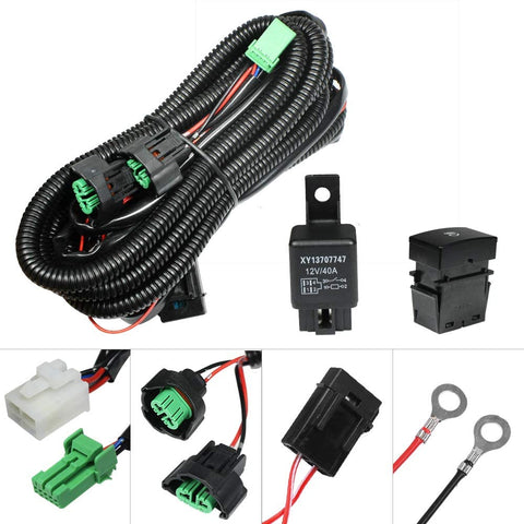 HUIQIAODS H11 880 881 H9 Fog Light Lamp Wiring Harness Socket Wire Connector With 40A Relay & ON/OFF Switch Kits Fit for LED Work Lamp Driving Lights Etc (More than 2014 Honda)
