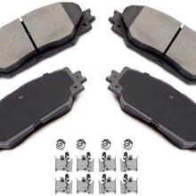 ANGLEWIDE Ceramic Front Brake Pads Clip Kits fit for 2010-2012 for Lexus HS250h,2009-2010 for Pontiac Vibe,for Scion xB xD,for Toyota Corolla Matrix Prius V RAV4