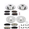 Power Stop K6361 Front & Rear Brake Kit with Drilled/Slotted Brake Rotors and Z23 Evolution Ceramic Brake Pads