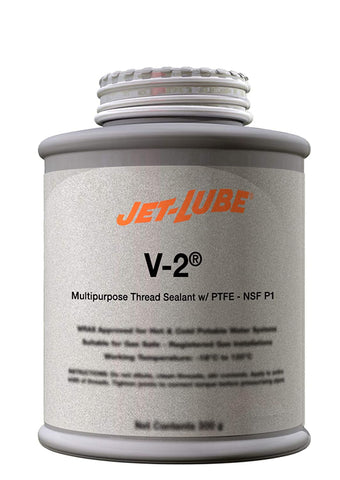 Jet-Lube V-2 - Multipurpose | Thread Sealant | Contaisn PTFE | Military Grade | Food Grade | Automotive Applications | Eco-Certified | Water-resistant | 1 Lb.