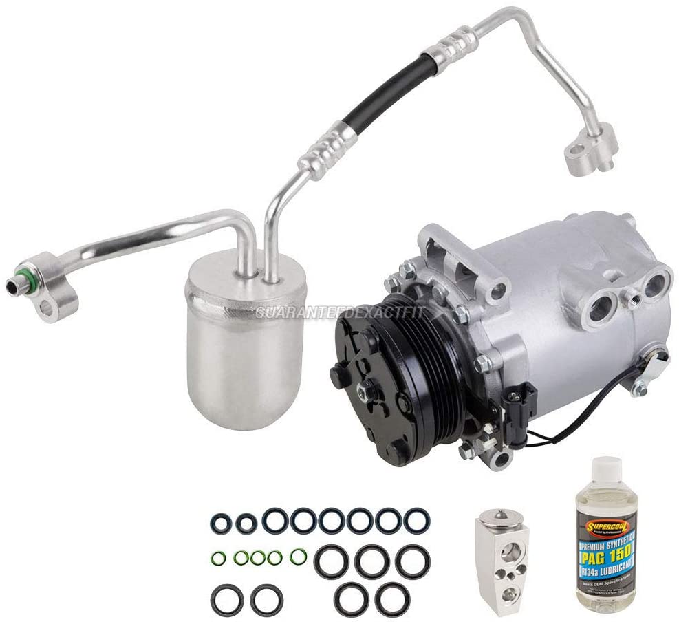 AC Compressor & A/C Kit For Saturn Vue 2.2L 4-Cyl Non-Hybrid 2006 2007 - Includes Drier, Expansion Valve, Oil, O-Rings - BuyAutoParts 60-81285RK NEW