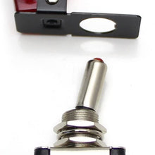 iJDMTOY (2) Aircraft Style 12V/20A Red LED Illuminated On/OFF SPST Toggle Switch w/Safety Flip Cover For Fog Daytime Running Light, Lightbar, etc