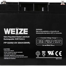 Weize 12V 20AH Lead Acid Battery Replace UB12200 FM12200 6fm20 EXP12200 12V 20AH 22AH Batteries