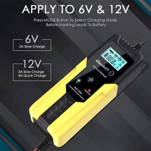 LEICESTERCN 6V/12V 4A Battery Trickle Charger Maintainer Automatic 6-Stages Smart Pulse Repair Maintenance Charger for Car, Motorcycle, Lawn Mower, Boat, Sealed Lead Acid Battery