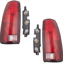Aftermarket Replacement Set Tail Lights with Bulb Sockets & Connector Plate Compatible with 88-99 Pickup 00 2500/3500 C/K Old Body Style Truck