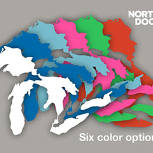 Northern Dock Great Lakes Michigan Sticker Car Window Decal Vinyl Bumper Sticker 6" Wide (Light Blue)