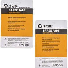 NICHE Rear Left/Right Brake Pad Set For Yamaha 2HC-25806-00-00 Semi-Metallic 2 Pack