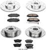 Power Stop K1042 Front & Rear Brake Kit with Drilled/Slotted Brake Rotors and Z23 Evolution Ceramic Brake Pads