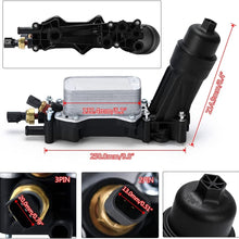 PTNHZ Oil Cooler Filter Adapter Housing w/ Sensors Gaskets Kit Relacement For 14-17 Chrysler 200/300 Dodge Caravan Jeep Cherokee Ram 1500 3.6L V6 Aluminum Silver 68105583AF