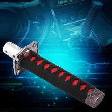TKSE Universal Japanese Sword Car Gear Shift Lever Knob Shifter with 4 Adapters Black + Red
