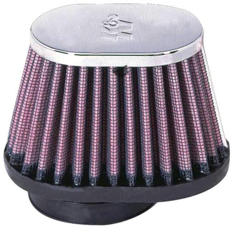 K&N Universal Clamp-On Air Filter: High Performance, Premium, Washable, Replacement Filter: Flange Diameter: 2 In, Filter Height: 2.75 In, Flange Length: 0.625 In, Shape: Oval Straight, RC-1820