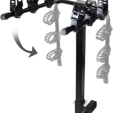 2 Inches Hitch Fold-Up Mount Rear Trailer Bicycle/Bike Rack Carrier Storage (Powdered Coated Black)