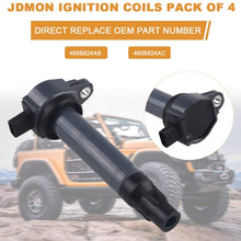 JDMON Compatible with Ignition Coils Pack Chrysler Dodge Jeep 200 Sebring Avenger Caliber Journey Compass Patriot 2007-2017 Replace for 4606824AB UF557 C1587 1.8L 2.2L 2.4L set of 4