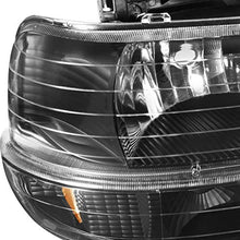 4 Pieces Combo For 99-02 Sivlerado 2000-2006 Suburban Tahoe Black Headlights Front Lamps + Bumper Signal Lights Pair