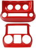 JeCar Center Console Panel & Air Conditioning Switch Panel Trim Cover ABS Interior Trim Kit for 2011-2018 Jeep Wrangler JK JKU, Red