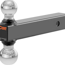 CURT 45002 Multi-Ball Trailer Hitch Ball Mount, 2, 2-5/16-Inch Balls, Fits 2-Inch Receiver, 10,000 lbs