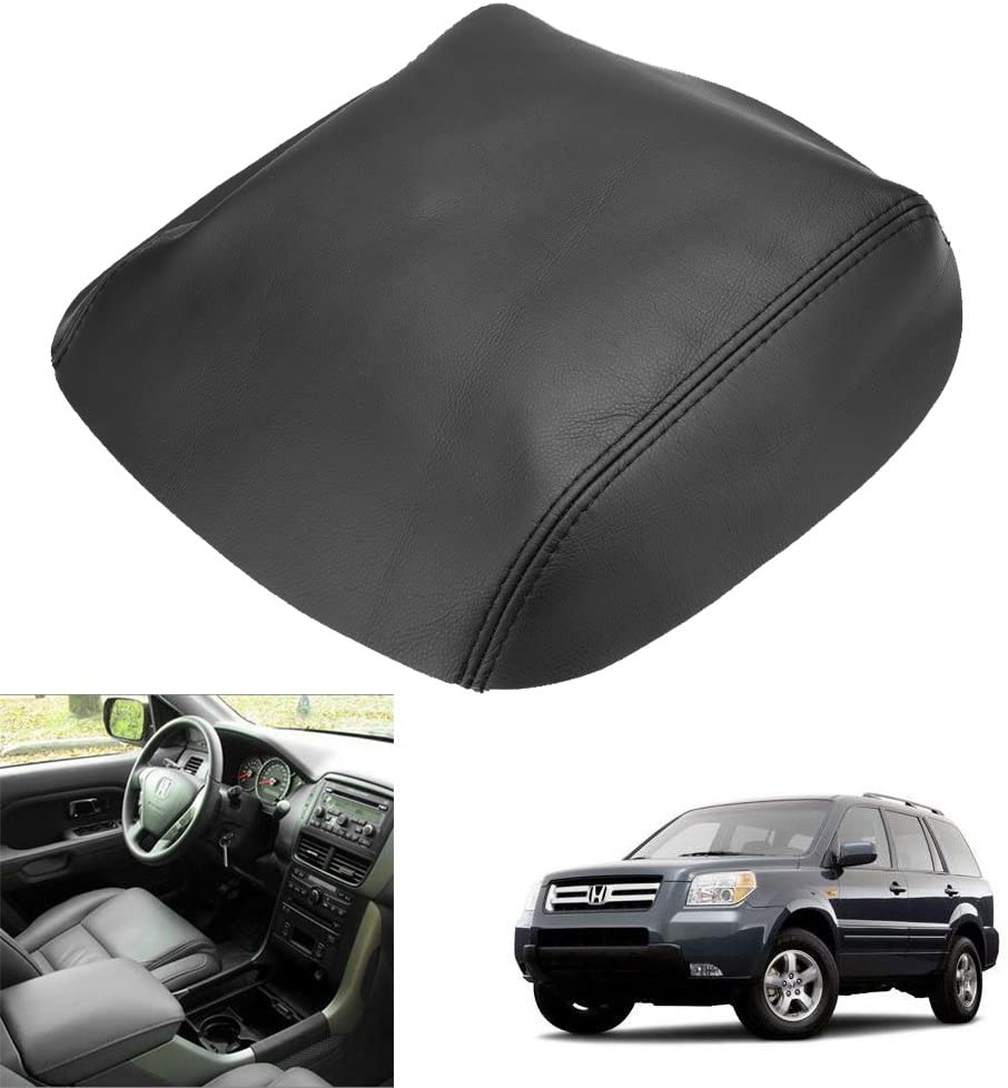 QKPARTS Real Leather Center Console Lid Armrest Cover Fits 2009-2015 Honda Pilot Black NEW