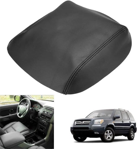 QKPARTS Real Leather Center Console Lid Armrest Cover Fits 2009-2015 Honda Pilot Black NEW