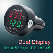 Car Temperature Clock Universal Auto Dashboard Digital Clocks with Blacklight And LCD Screen Adjustable Vehicle Temperature Gauge Support 12h/24h Transformation Modes-Thermometer Voltmeter C