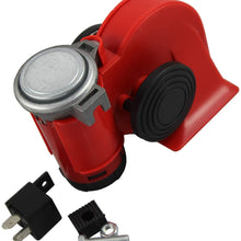 JDMSPEED New Nautilus Super Loud 12v Red Twin Auto Machine Air Horn 139dB Universal ATV