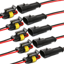 YETOR Way Car Waterproof Electrical Connector,16 AWG 2 pin Plug Auto Electrical Wire Connectors for Car, Truck, Boat, and Other Wire Connections.(5 Pack)