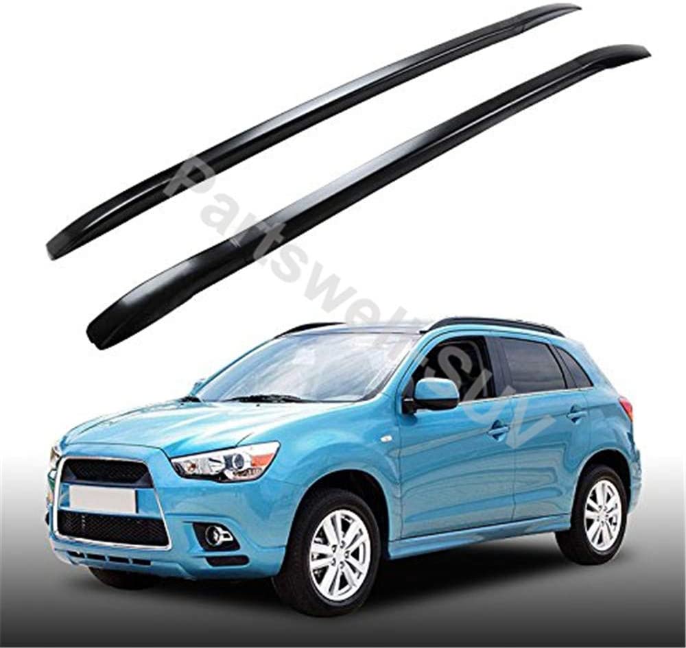 YiXi-Partswell 2Pcs Roof Rail Roof Rack Side Rail Aluminum Fit for Mitsubishi ASX Outlander Sport 2010-2020- Black