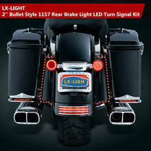 LX-LIGHT Pair 2'' Bullet Style Rear Brake Light LED Turn Signal Kit with 1157 Base for Honda Yamaha Motorcycles