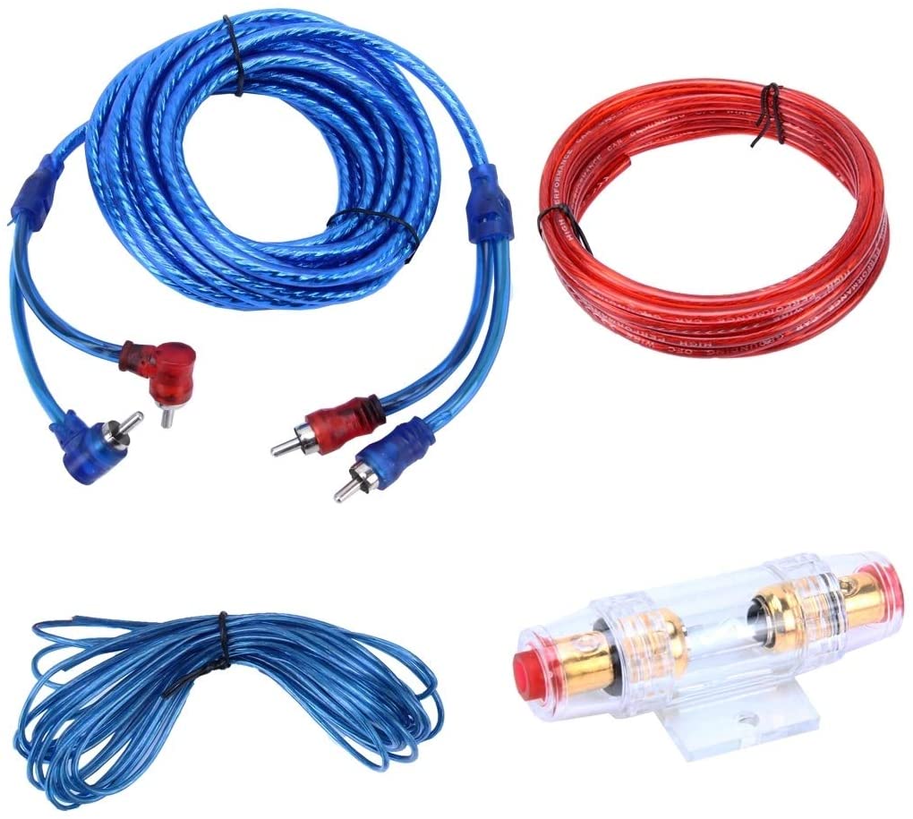 QGT Auto Parts YH-128 1200W Car Amplifier Audio Power Cable Subwoofer Wiring Installation Kit with High Performance RCA Interconnect