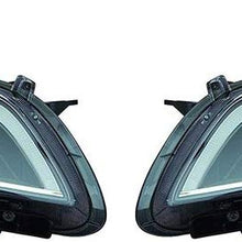 CarLights360: Fits 2015 2016 2017 HYUNDAI SONATA Head Light Pair Driver and Passenger Side W/Bulbs (Black Housing) (DOT Certified) Replaces HY2502183 HY2503183